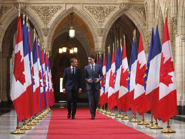 Frankreichs Präsident Macron kam schon zwei Tage vor dem G-7-Gipfel zu Trudeau.