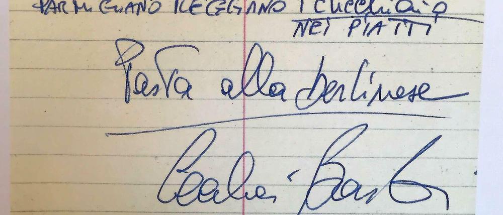 Nudeln mit grünem Spargel plus Autogramm: das Rezept für Pasta alla berlinese von Cecilia Bartoli. 