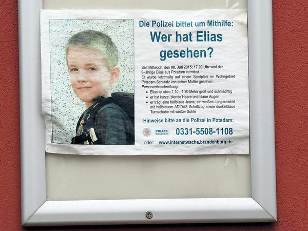 Elias verschwand am 8. Juli 2015.
