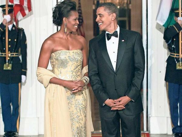 Michelle Obama und ihr Gatte 2009 bei einem Empfang im Weißen Haus.