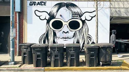Umschwärmte Legende. Heute erinnern in Seattle Street-Art-Bilder an Kurt Cobain.