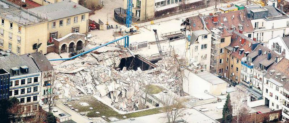 Das eingestürzte Stadtarchiv in Köln am 3. März 2009