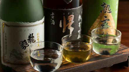 Sake-Flight aus dem Restaurant Zenkichi