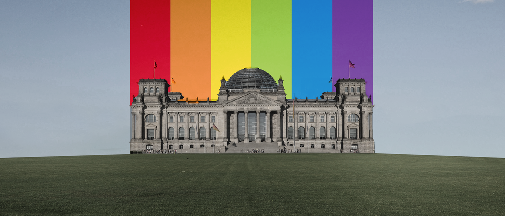 Regenbogen überm Reichstag