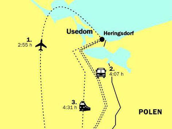 Viele Wege führen nach Usedom - hier die Übersicht.