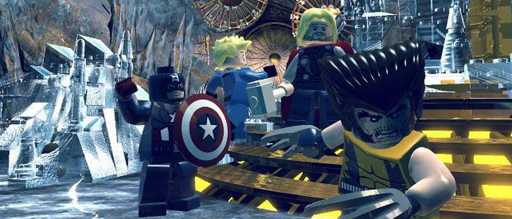 Captain America vor Asgard: In „Lego Marvel Super Heroes“ treffen an die hundert Comicgrößen auf spektakuläre Weise aufeinander.