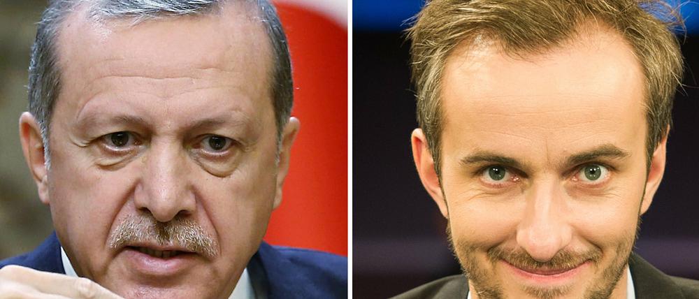 Der türkische Präsident Recep Tayyip Erdogan (links) und ZDF-Neo-Moderator Jan Böhmermann werden keine Freunde mehr. Der Streit um das "Schmähgedicht" des TV-Moderators über Erdogan geht in die nächste Runde