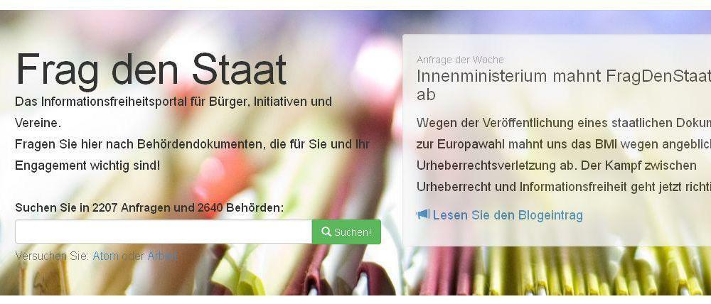 Das Informationsfreiheitsportal: Fragdenstaat.de. 