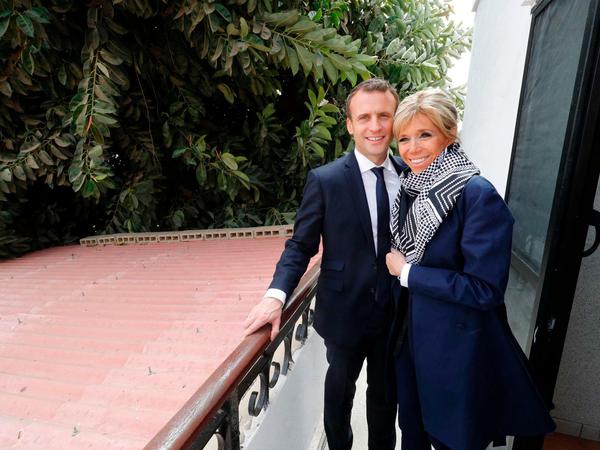 Der französische Präsident Emmanuel Macron und seine Frau Brigitte. 