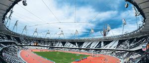 Das Olympiastadion in London. Mit den Sommerspielen steht für die Fernsehsender nach der Fußball-EM das zweite große Sportereignis in diesem Jahr auf dem Programm.Foto:dapd