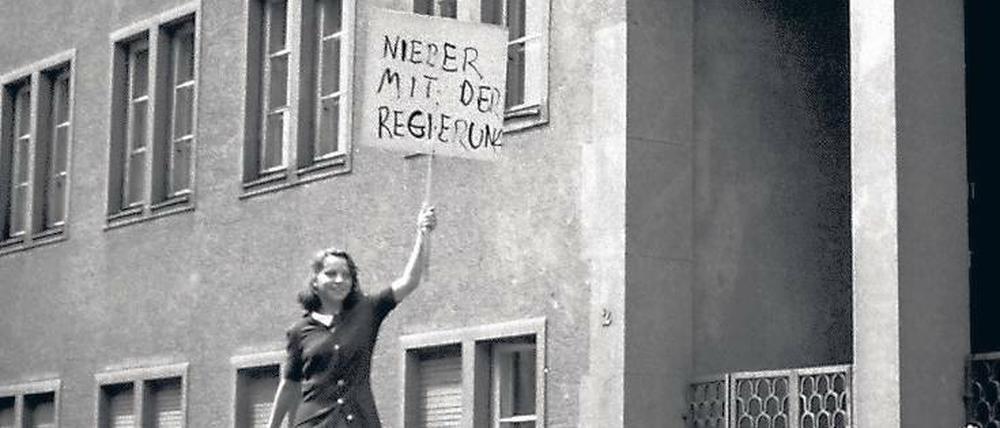 Leipzig, 17. Juni 1953, Beethovenstraße: Aufstand des Volkes in der DDR. Foto: RBB