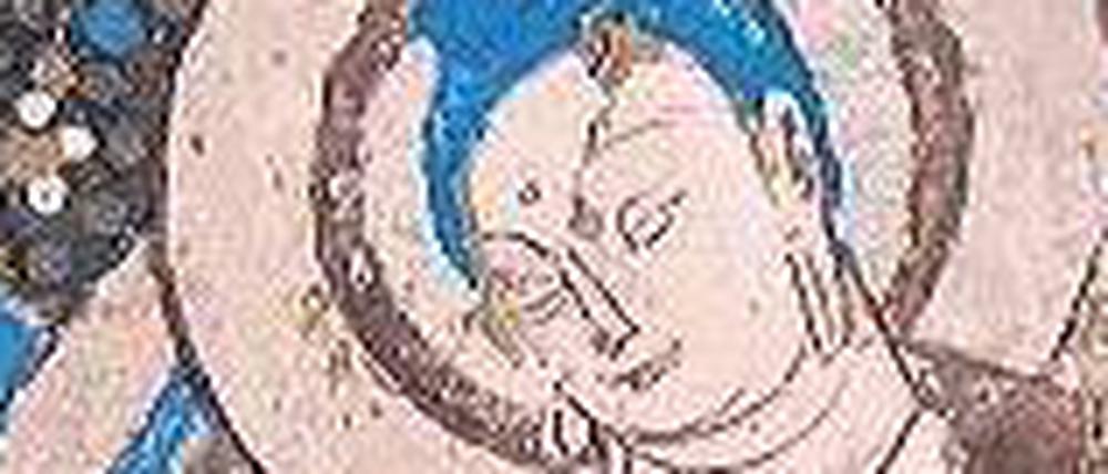 Blauer Buddha, eine der erhaltenen Wandmalereien