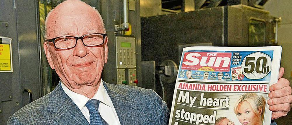 Meinungsmächtig: Rupert Murdoch mit Titeln wie der britischen „Sun“. 