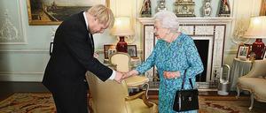 Antrittsbesuch bei der Queen: Premierminister Boris Johnson. 