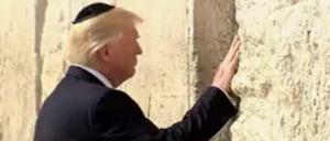 Thema in der "Tagesschau": Donald Trump an der Klagemauer in Jerusalem.