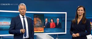 Das "Triell" bei RTL mit den Moderatoren Peter Kloeppel und Pinar Atalay holte 5,05 Millionen Menschen vor die Bildschirme.
