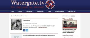 Auf der verschwörungstheoretischen Website watergate.tv beteiligt Hans Meiser an der Jagd nach der Wahrheit