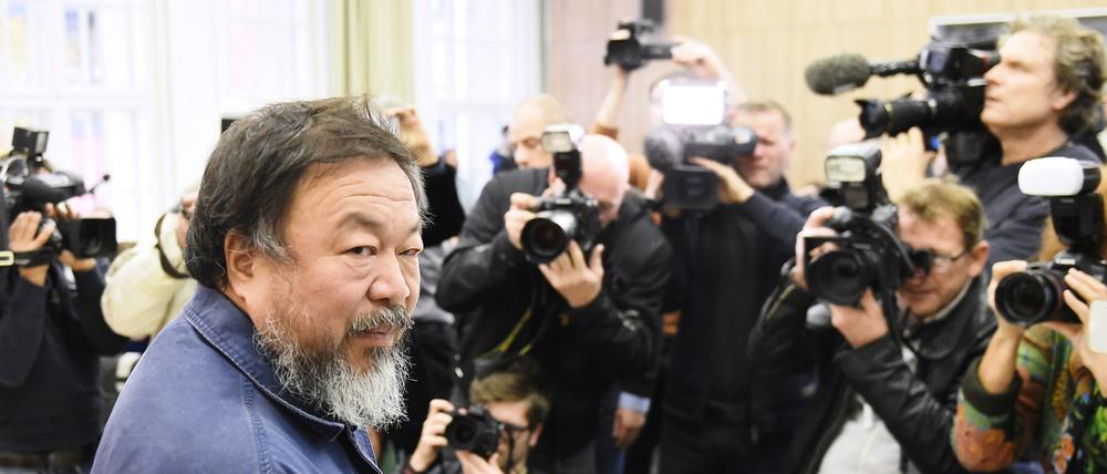 Ai Weiwei gab am Montag eine Pressekonferenz zu seiner Gastprofessur an der Universität der Künste in Berlin.