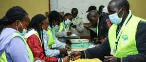 Ein Wahllokal in Nakuro, Kenia. 