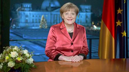 Angela Merkel während ihrer Neujahrsansprache. 