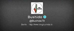 Bushidos Twitter-Profil zeigt eine stilisierte Nahost-Karte ohne Israel.