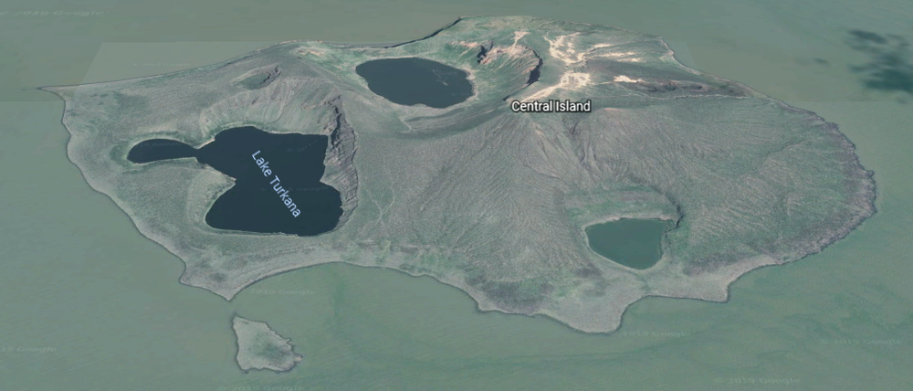 Google Earth-Übersicht der Central Island, wo der Hubschrauber am Montag abstürzte.