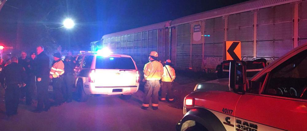 Zugunglück in den USA: Rettungskräfte am Ort des Geschehens bei Pine Ridge, South Carolina