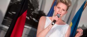 Levina sang am Donnerstag bei einem Empfang in der Deutschen Botschaft in Kiew.
