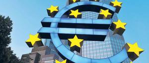 Weltberühmt. Die Euro-Skulptur vor der Zentrale der EZB in Frankfurt am Main.