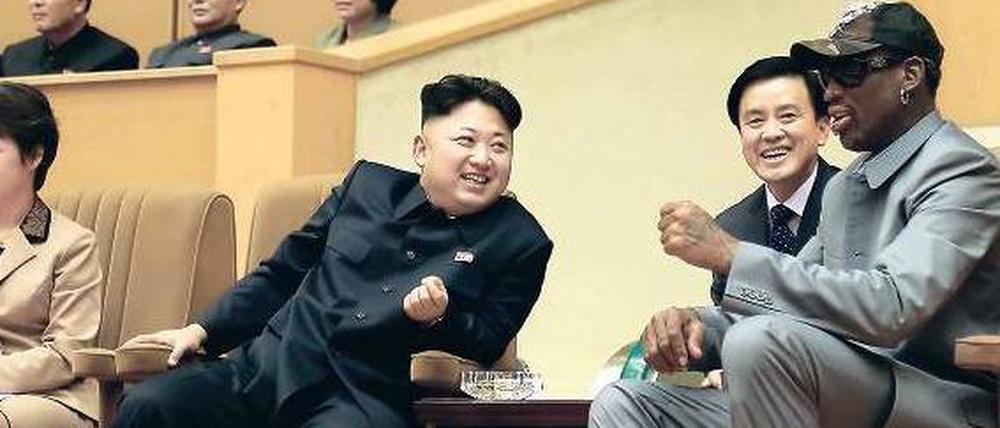 Ein Amerikaner in Pjöngjang. Nordkoreas Diktator Kim Jong Un und sein Freund Dennis Rodman.