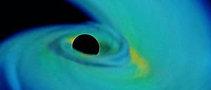 Ein Neutronenstern verschmilzt mit einem Schwarzen Loch von der fünffachen Masse der Sonne. A