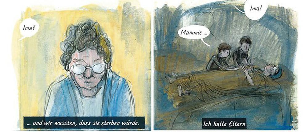 Zwischen Vergangenheit und Gegenwart. Eine Seite aus Barbara Yelins Comic „Aber ich lebe“.