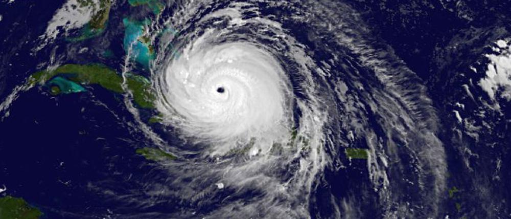 Satellitenaufnahmen von Hurrikan «Irma" über den Bahamas. 