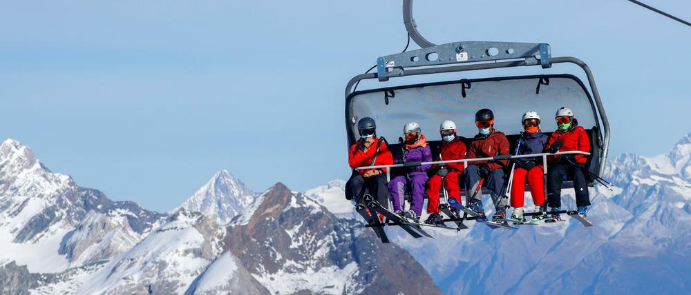 Skifahrer in Zermatt. 