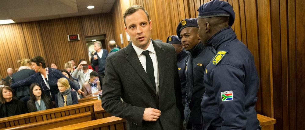 Oscar Pistorius bei seiner Ankunft im Gericht am Mittwoch in Pretoria.