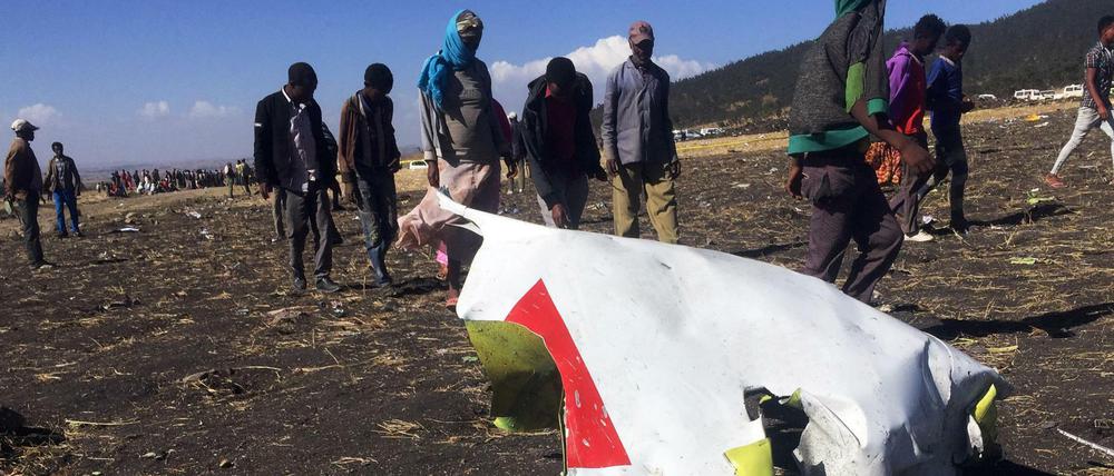 Wrackteile der abgestürzten Boeing 737 in Äthiopien 