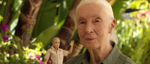 Die britische Primatenforscherin Jane Goodall präsentiert eine Barbie-Puppe, die ihr nachempfunden ist. (undatiertes Bild)