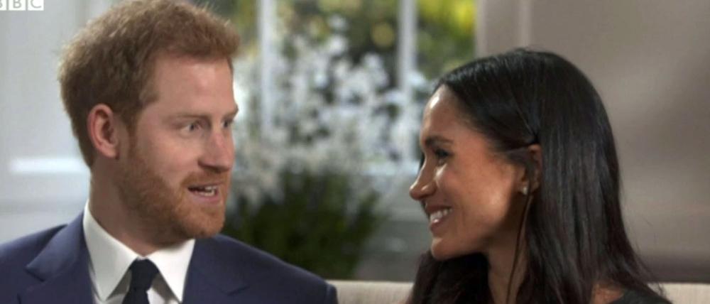 Prinz Harry und seine Verlobte Meghan Markle im BBC-Interview am Montagabend.