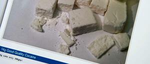 Ein Screenshot zeigt eine zum Kauf angebotene Portion von 14 Gramm Kokain.