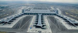 Luftaufnahme des neuen Flughafens, der noch keinen Namen hat.