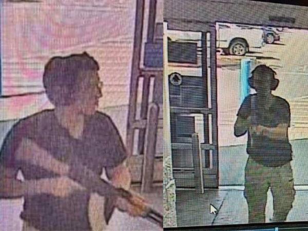 Bilder einer Überwachungskamera zeigen den Angreifer beim Betreten des Walmart-Supermarkts.