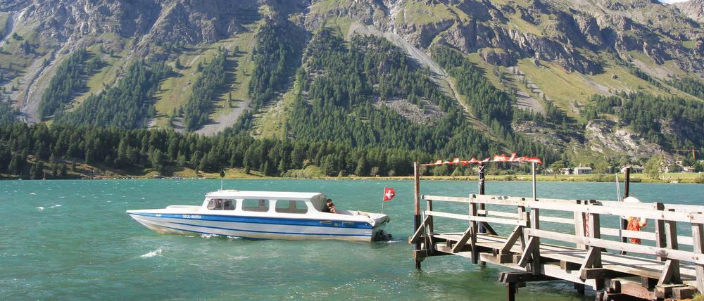 Am Silsersee in der Schweiz.