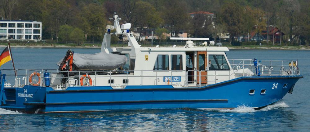 Ein Boot der Wasserschutzpolizei auf dem Bodensee.