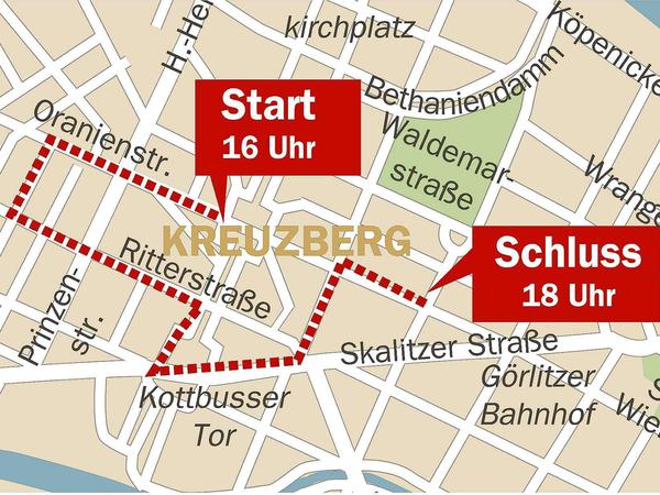 Die Route des Kreuzberger CSD 2015.