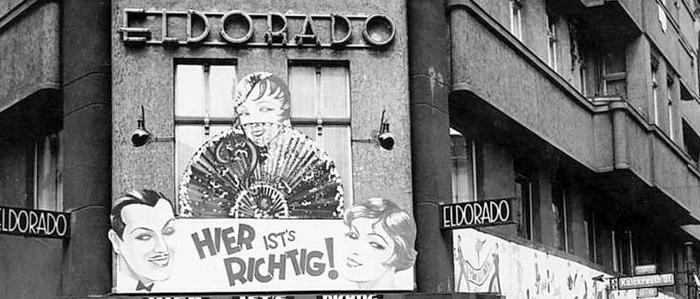 Der berühmteste Club des schwul-lesbischen Berlins der Zwanziger: Das Eldorado, dank seiner Travestie-Shows weit über die Grenzen Berlins hinaus bekannt. 