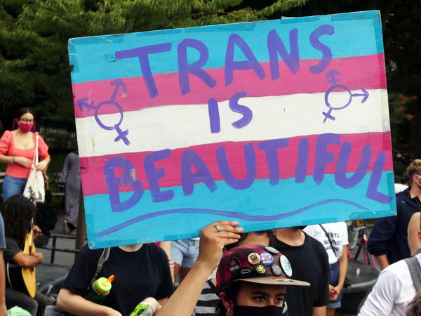 Eine Demo für die trans Community in den USA. Die Spannbreite der Communi9ty darzustellen war eins von Torrey Peters`Zielen. 