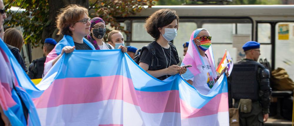 Demo in Solidarität mit trans Menschen (Archivbild).