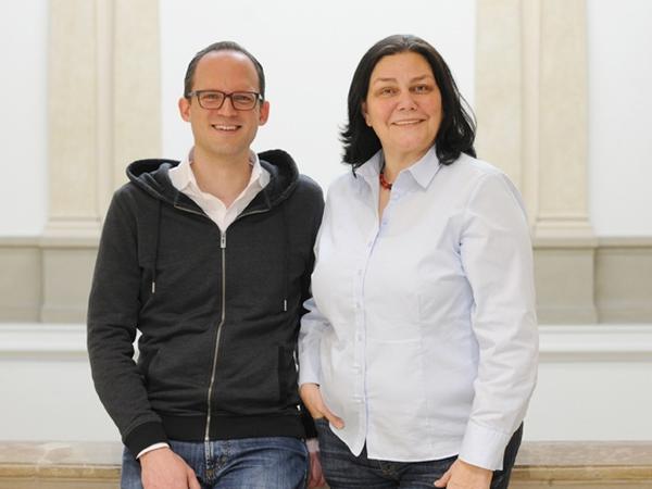 Sebastian Walter und Anja Kofbinger, queerpoltische Sprecher*innen der Grünen-Fraktion im Berliner Abgeordnetenhaus.