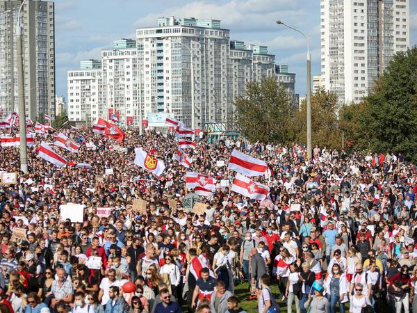 Proteste im September 2020 in Minsk.