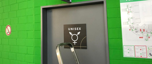 Die Unisex-Toilette in der Volkswagen Arena.